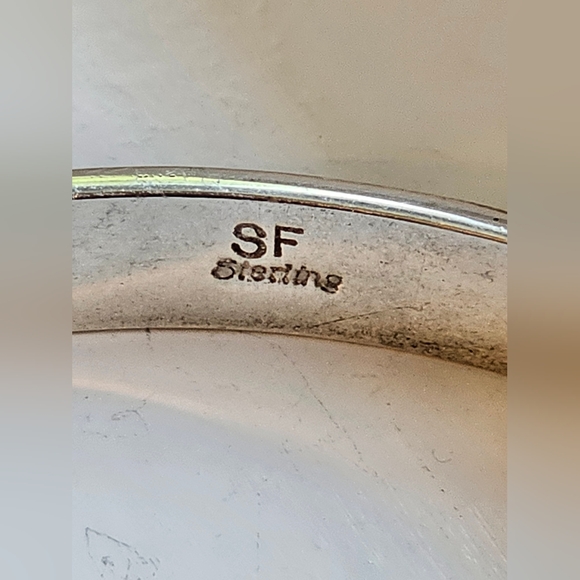 Navajo sterling silver, multi stone inlay cuff. Artist: Steve Fransico (SF) EUC - Picture 4 of 15